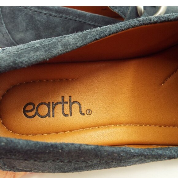 Earth Blue Suede Buckle Loafers Size 8.5M - Picture 9 of 11